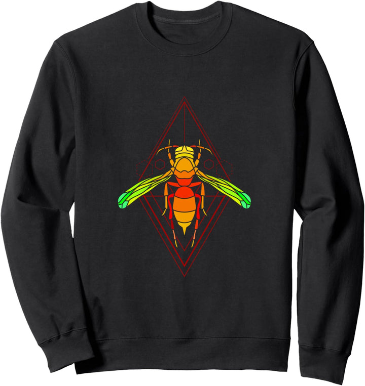 Biene Wespe Fliege Kunst Insekt Geometrie Form Sweatshirt