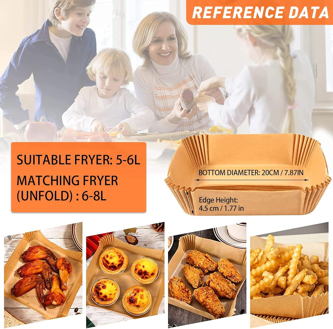 300 Stück Backpapier für Heissluftfritteuse 4,5L-8L, Fuwnvuwn 20-24cm Airfryer Backpapier Pergamentp