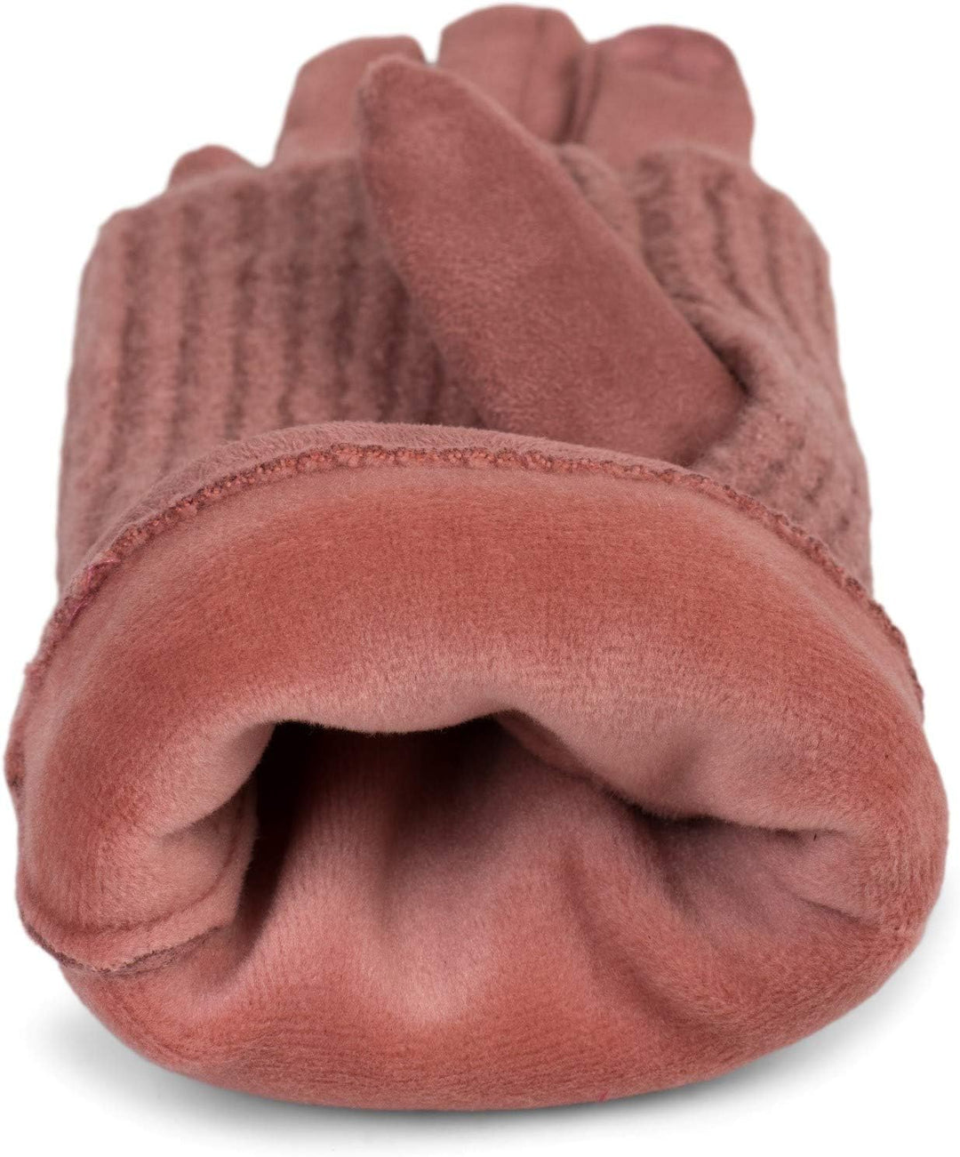 styleBREAKER Damen Touchscreen Stoff Handschuhe mit abnehmbaren Strick Stulpen, warme Fingerhandschu