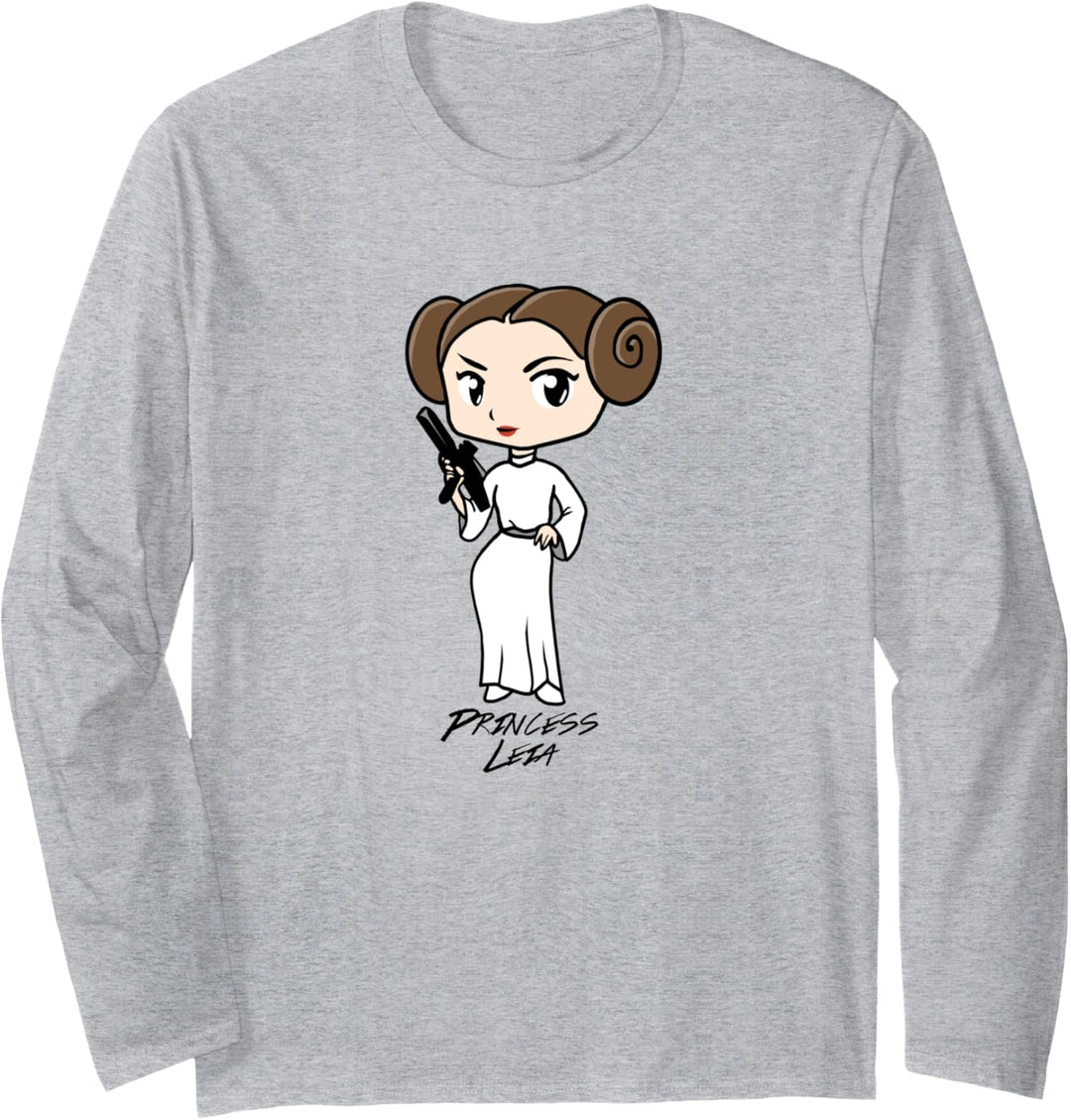 Star Wars Princess Leia Cute Cartoon Langarmshirt