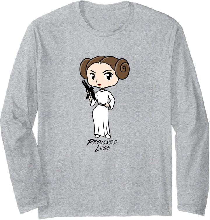 Star Wars Princess Leia Cute Cartoon Langarmshirt