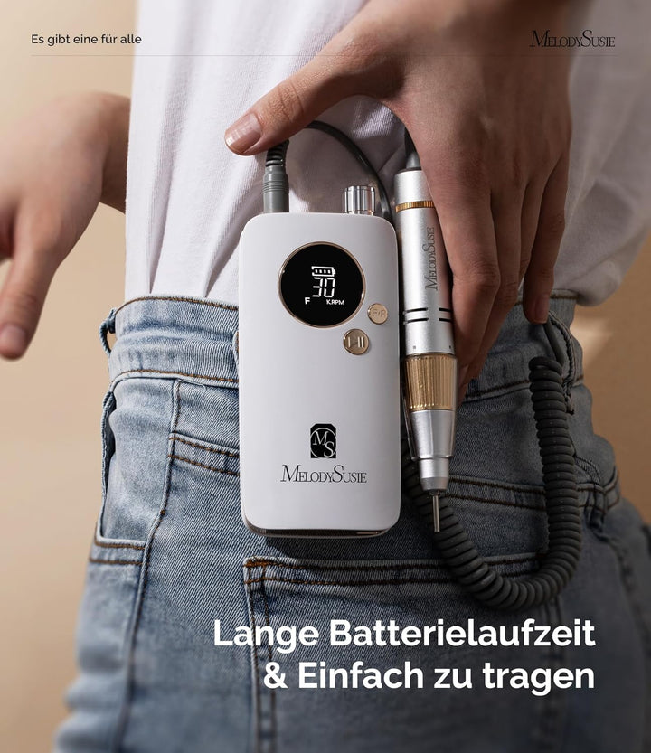 MelodySusie Tragbarer Nagelfräser 30000 RPM, SC320F Professionelle Kabellose Elektrische Nagelfeile