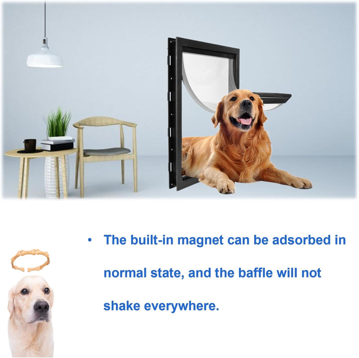 Hundeluke, Grosse Hundeklappe, Abnehmbare Installation Haustiertüre Eingebauter Magnet für Innen- od