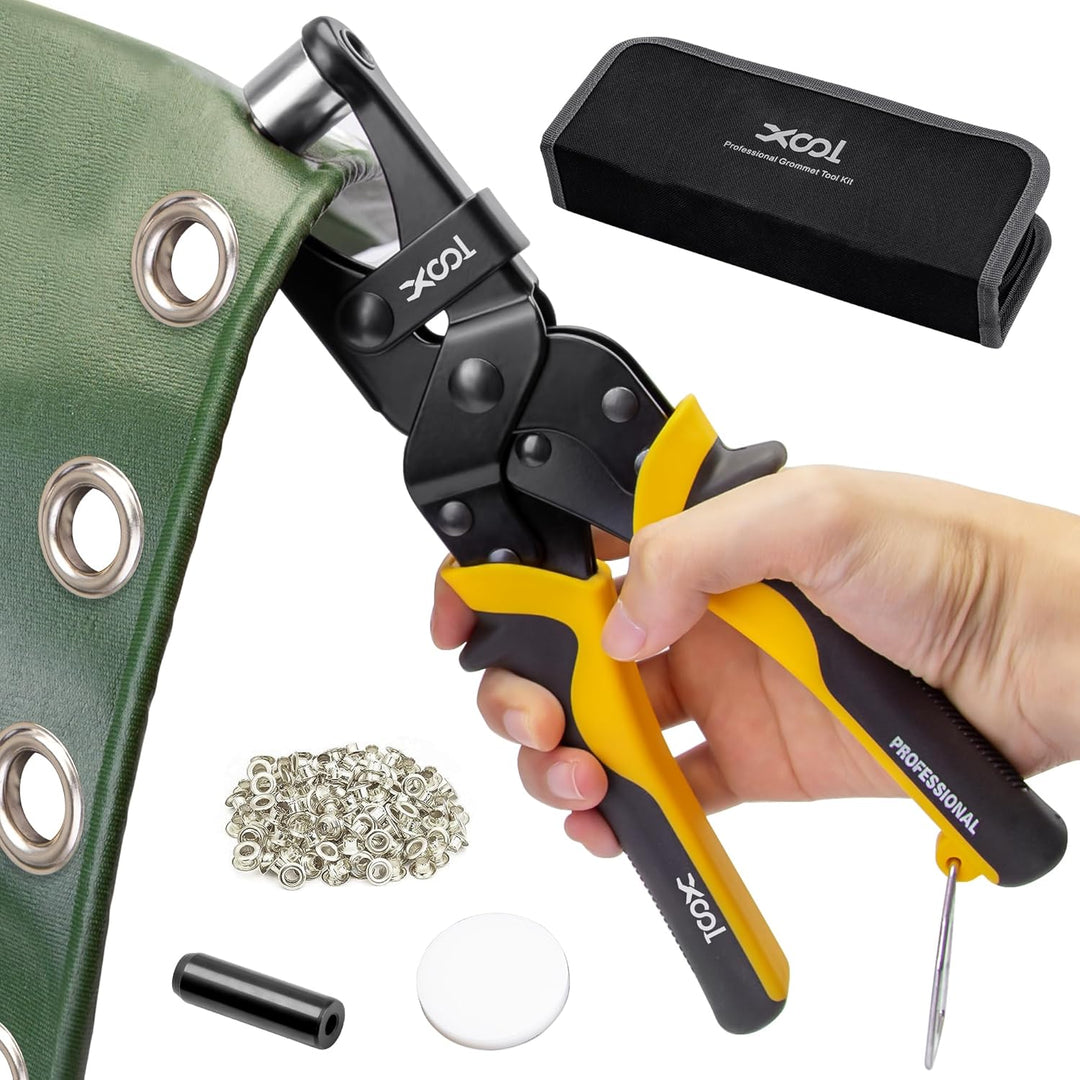 XOOL Ösenwerkzeug-Set, 200 Stück 10mm Ösen, Lederhandwerk Lochwerkzeug, Banner-Hersteller für Leinwa