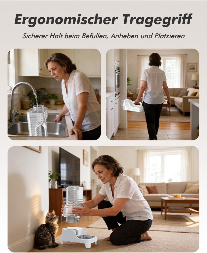 6L Wasserspender für Hunde und Katzen mit patentiertem Wasserhahn, wasserspender Katze mit Filter,ve