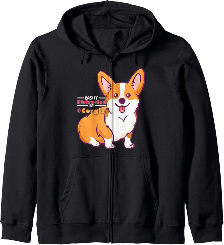 Leicht abgelenkt von Corgis Kapuzenjacke