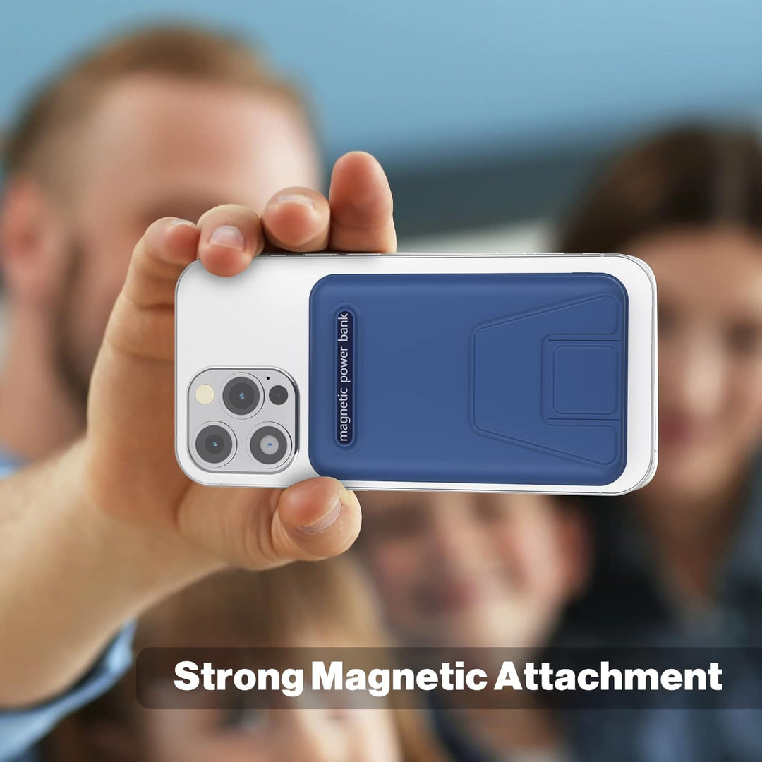 AOGUERBE Kabellose Powerbank, 10,000mAh Faltbarer Magnetische Power Bank PD 22,5W Schnellladen mit L