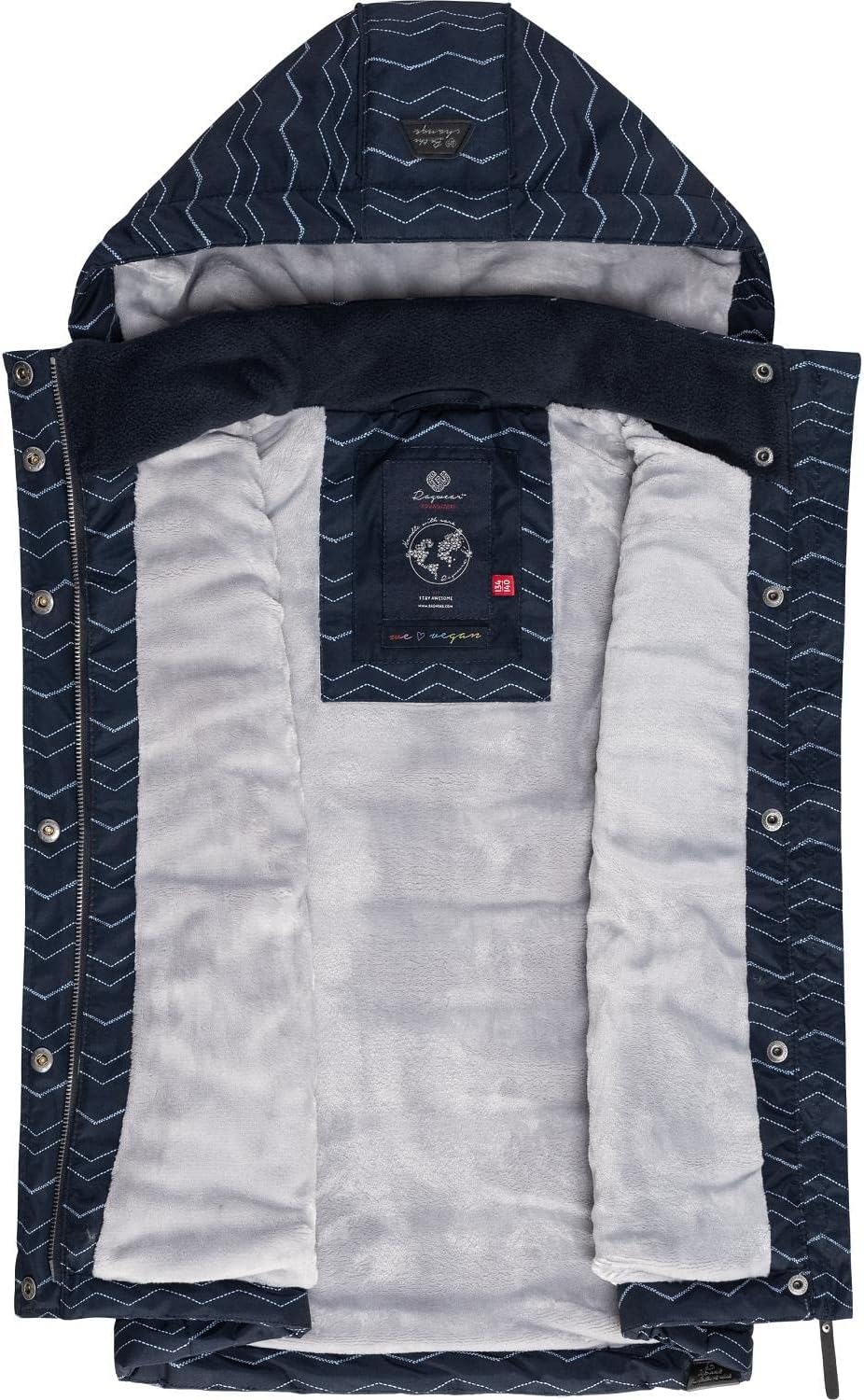 Ragwear Kinder Mädchen Outdoor-Weste Steppweste wasserdicht mit Abnehmbarer Kapuze Marrin Chevron 12