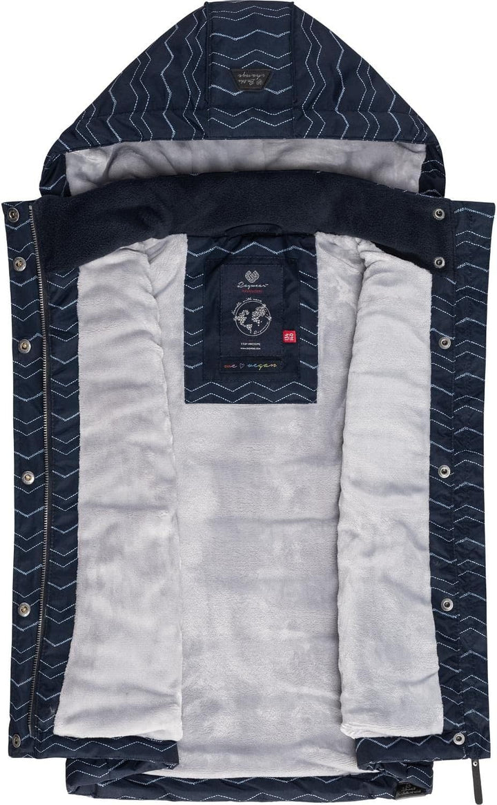 Ragwear Kinder Mädchen Outdoor-Weste Steppweste wasserdicht mit Abnehmbarer Kapuze Marrin Chevron 12