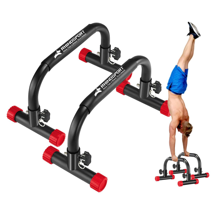 RHINOSPORT Parallettes Bars Dip Calisthenics Push Up Bars 10.2 in High 300Kg/661lbs Gewichtskapazitä