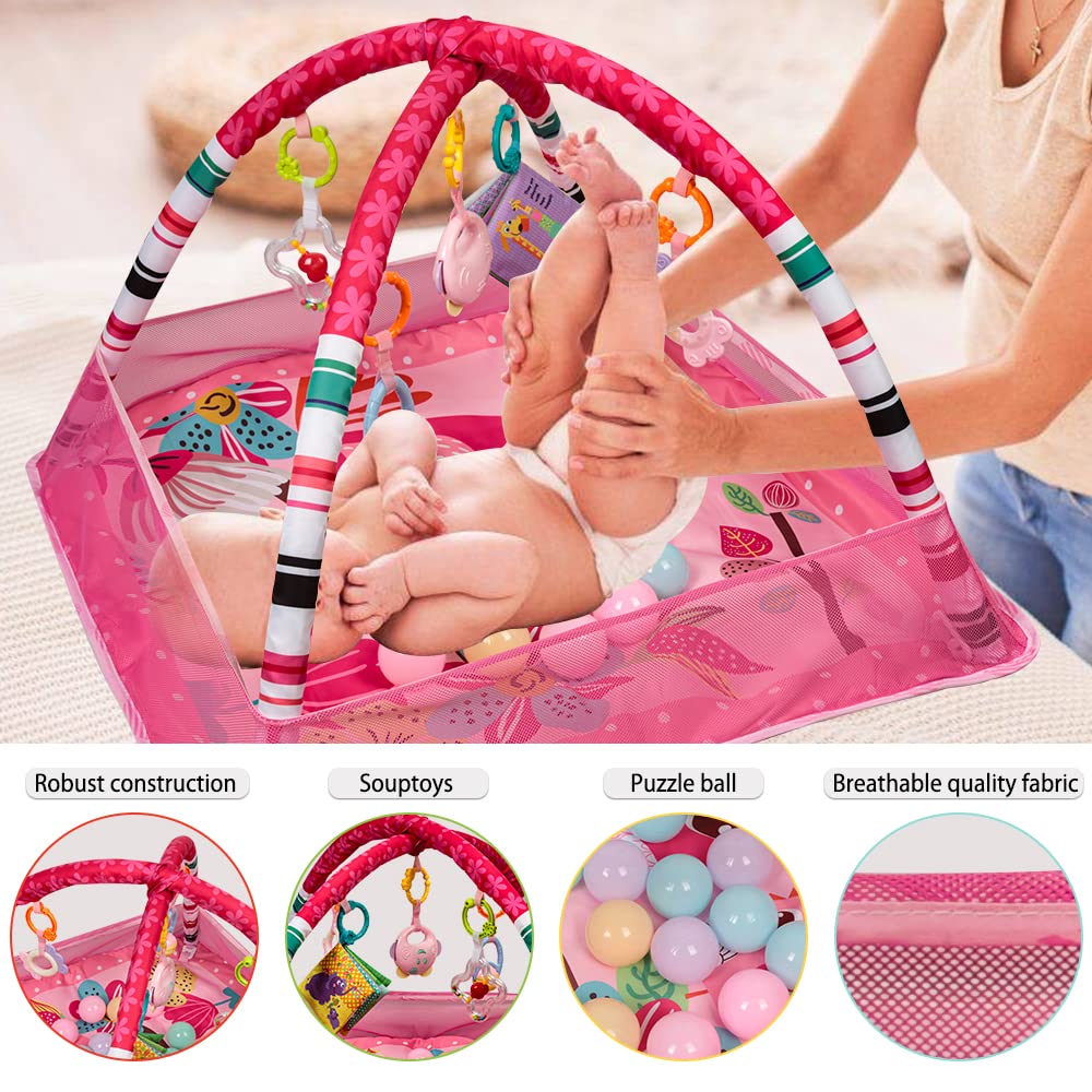 Baby Spielbogen Baby Spieldecke mit Musik & Lichtern ，Pädagogisches Spielzeug für Baby & Kleinkinder