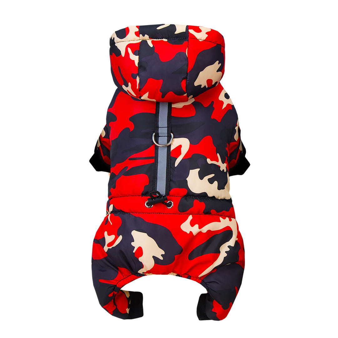 Izefia Hundemantel Haustier Bekleidung Jumpsuit Winddichte Kalte Wettermantel Tarnung Warme Winter D