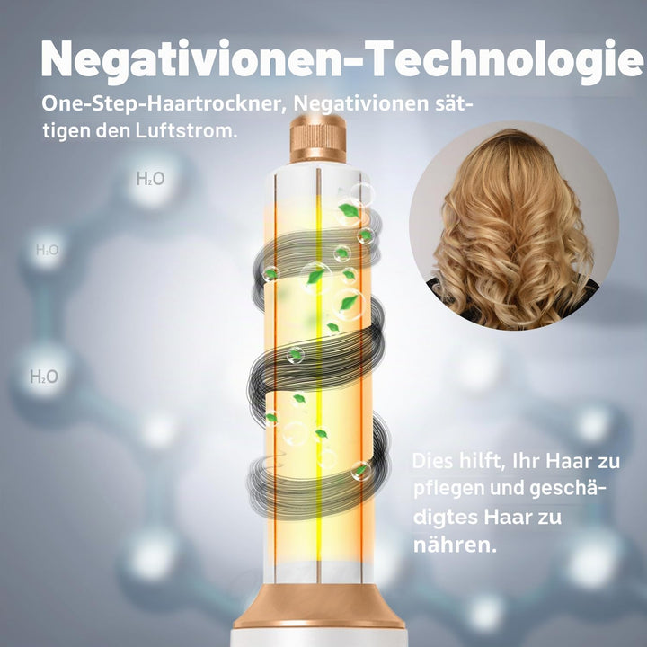 Airstyler 5 in 1 Hair Styler 1000W Warmluftbürste Set mit Auto Lockenstäbe,1000W Haartrockner Air br