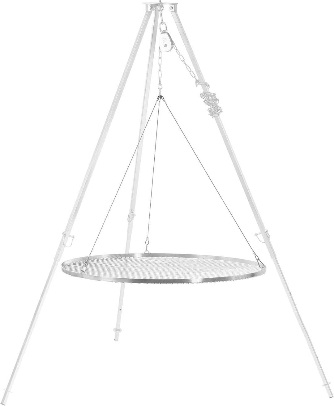 BBQ-Toro Edelstahl Grillrost Rund | Ø 90 cm | Grillgitter mit Seilaufhängung, Hänge Rost für Schwenk