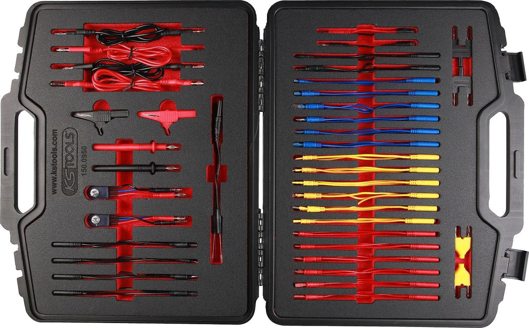 KS Tools 150.0950 12/24V Master Diagnose Prüf- und Mess-Kabel-Satz, 92-tlg.