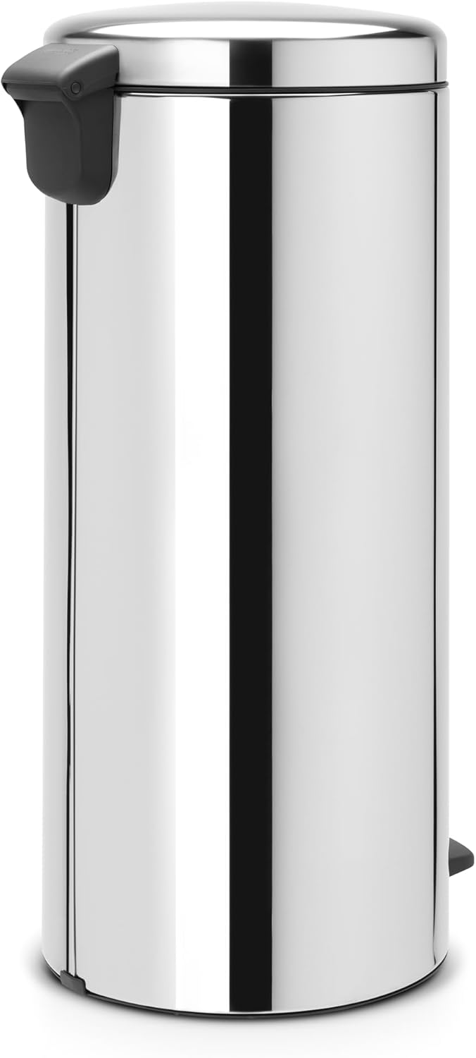 Brabantia Treteimer mit Inneneimer aus Metall, plastik metall, Glänzender Stahl, 30L 30 Liter Brilli