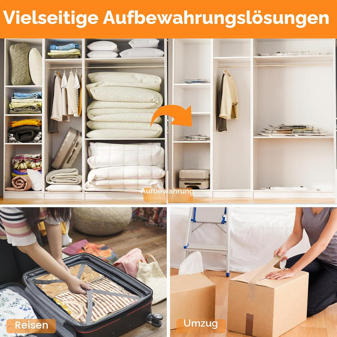 Vakuumbeutel mit elektrischer Pumpe, Kunststoff-Verpackungsbeutel, platzsparende Tasche für Kleidung