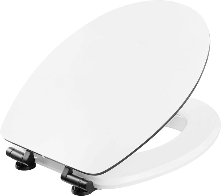Cornat WC-Sitz Prime "White Matt Steel" - Ansprechendes Design - Hochwertiger Holzkern - Absenkautom