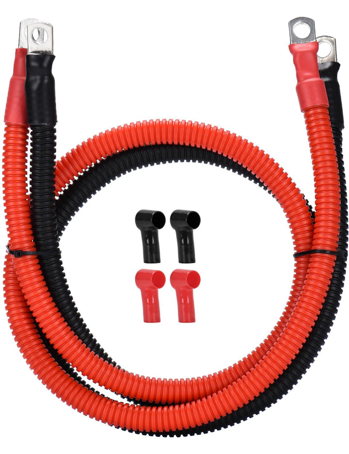 DIHOOL batteriekabel 25mm2 m8 100cm 4 AWG Silikonkabel Wellrohr Kabelrohr Weich und Flexibel Hitzebe