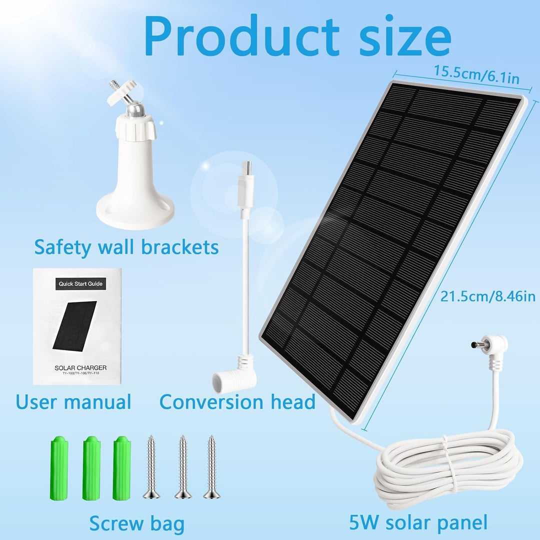 LURICO Solarmodul für Ring Kamera,6W Kamera Solarpanel Kompatibel mit Ring Spotlight Cam/Pro/Plus un