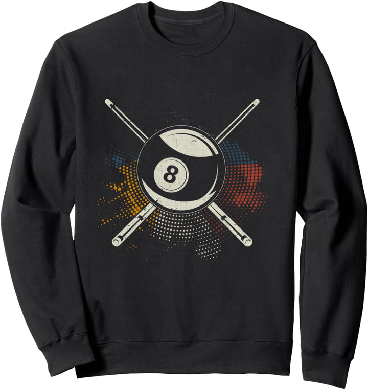 Buntes Billard Queue Pool 8 Ball Billard Sweatshirt