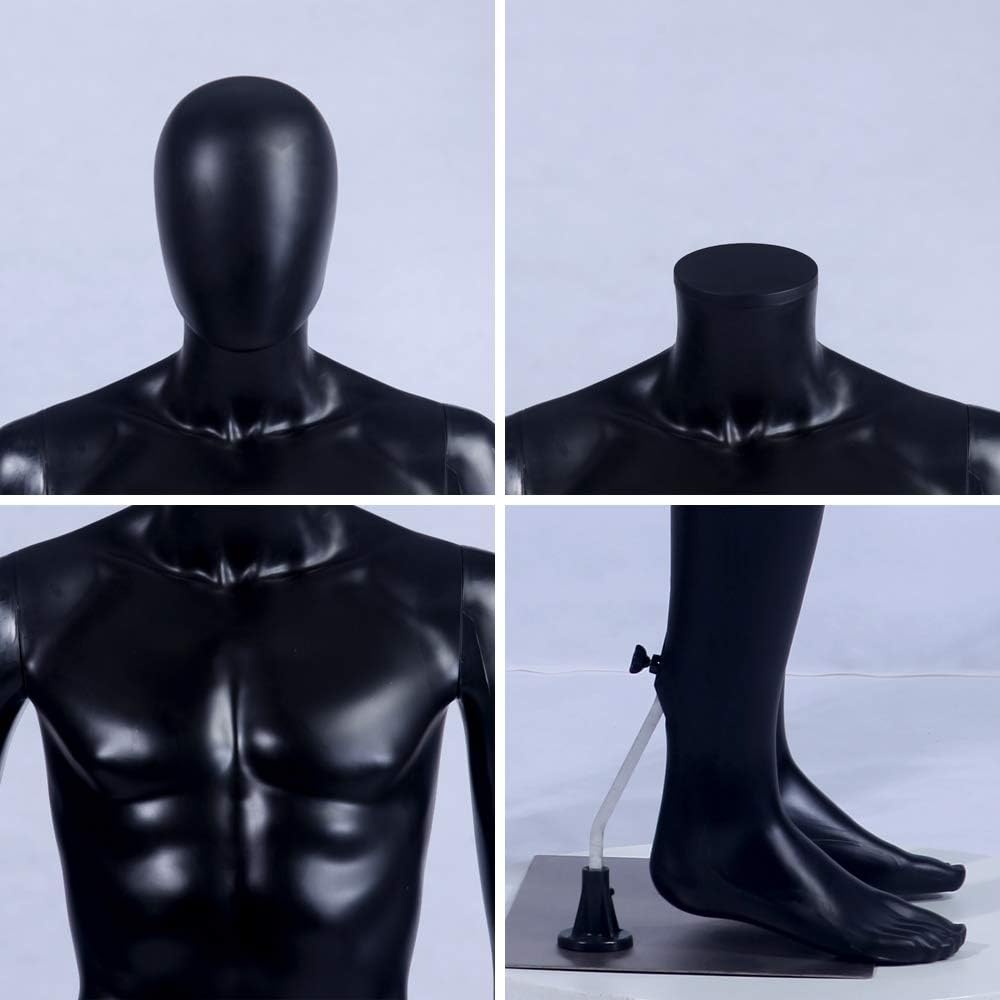EurotonDisplay männliche Schaufensterpuppe schwarz MC-1Black beweglich matt schwarz Schaufensterpupp