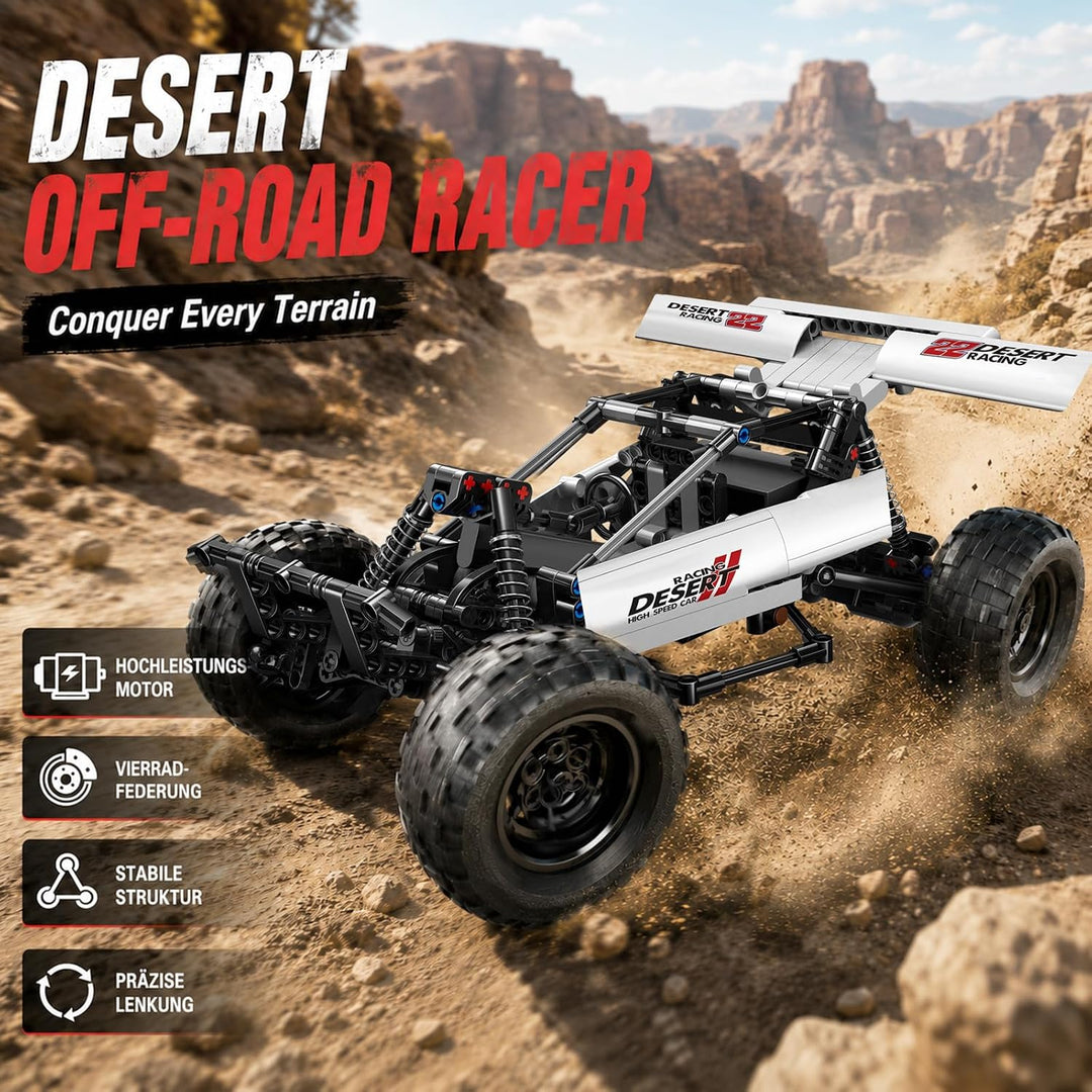 Mould King 18001 Technologie Offroad Rennwagen, 394 Stück Mit 3 Motoren, Modellbaustein Der Mechanis