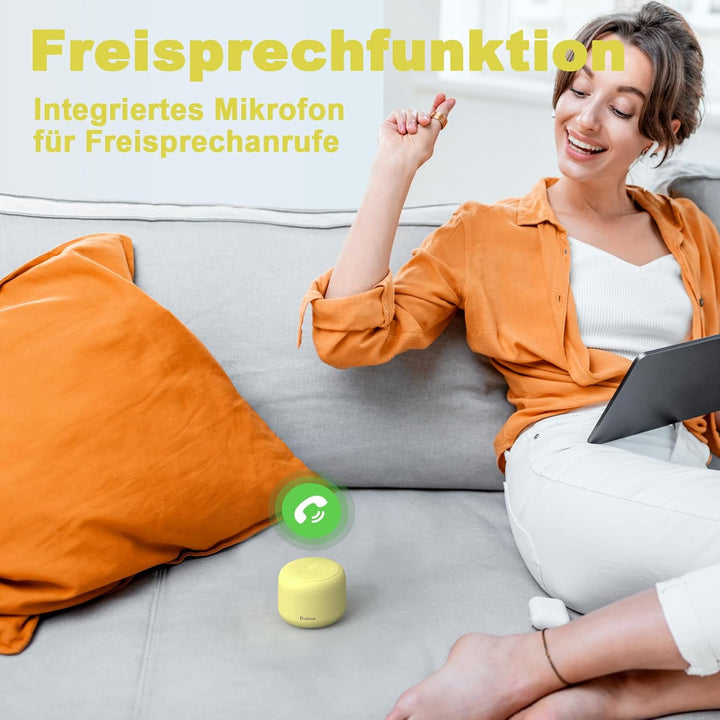 Bobtot Tragbarer Bluetooth-Lautsprecher, kabelloser wasserdichter Lautsprecher mit lautem Stereo-Sou