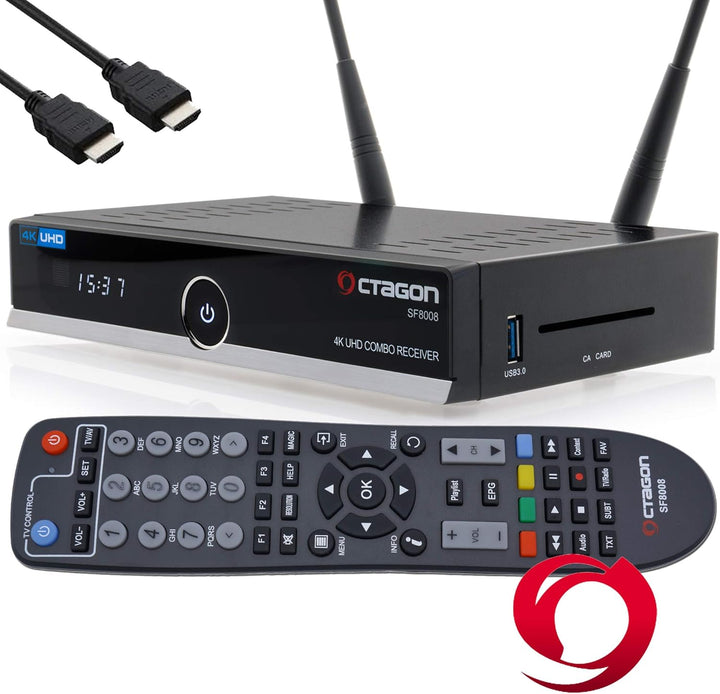 OCTAGON SF8008 Combo 4K DVB-S2X DVB-T2 Multistream UHD + gratis EasyMouse HDMI-Kabel