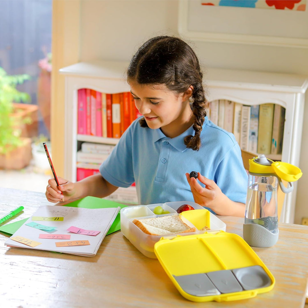 b.box Lunchbox mit Unterteilung für Kinder, Silikon, mit verstellbaren Trennwänden, Indigo Rose, Ind