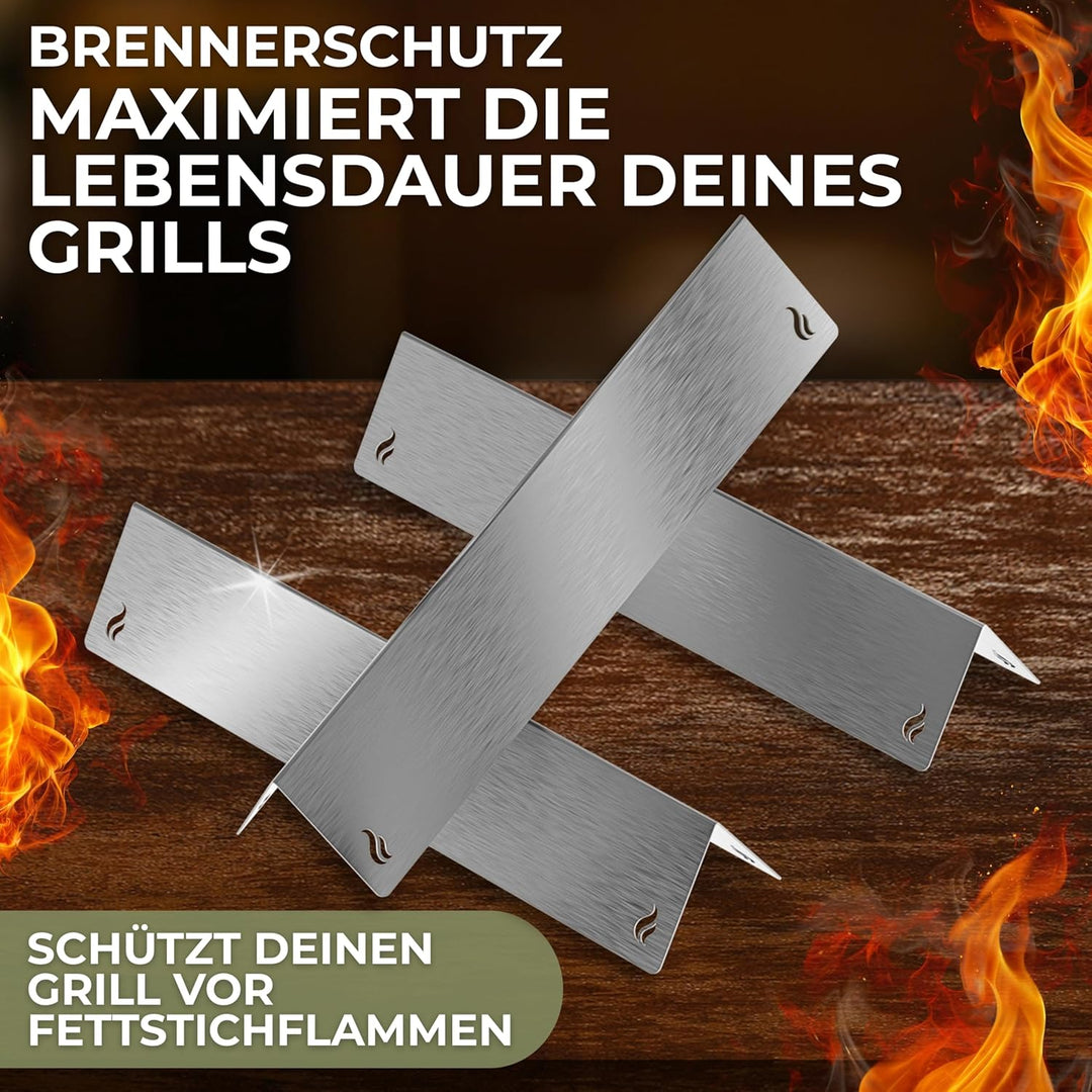 Aromaschienen & Brennerabdeckung für Weber Spirit 210/220 E210 S210 E220 S220 | Edelstahl 3er Set –