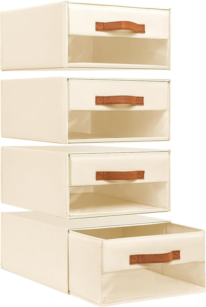DIMJ Schubladen Ordnungssystem Schubladenboxen - Aufbewahrungsbox Faltboxen mit Fenster Organizer Sc