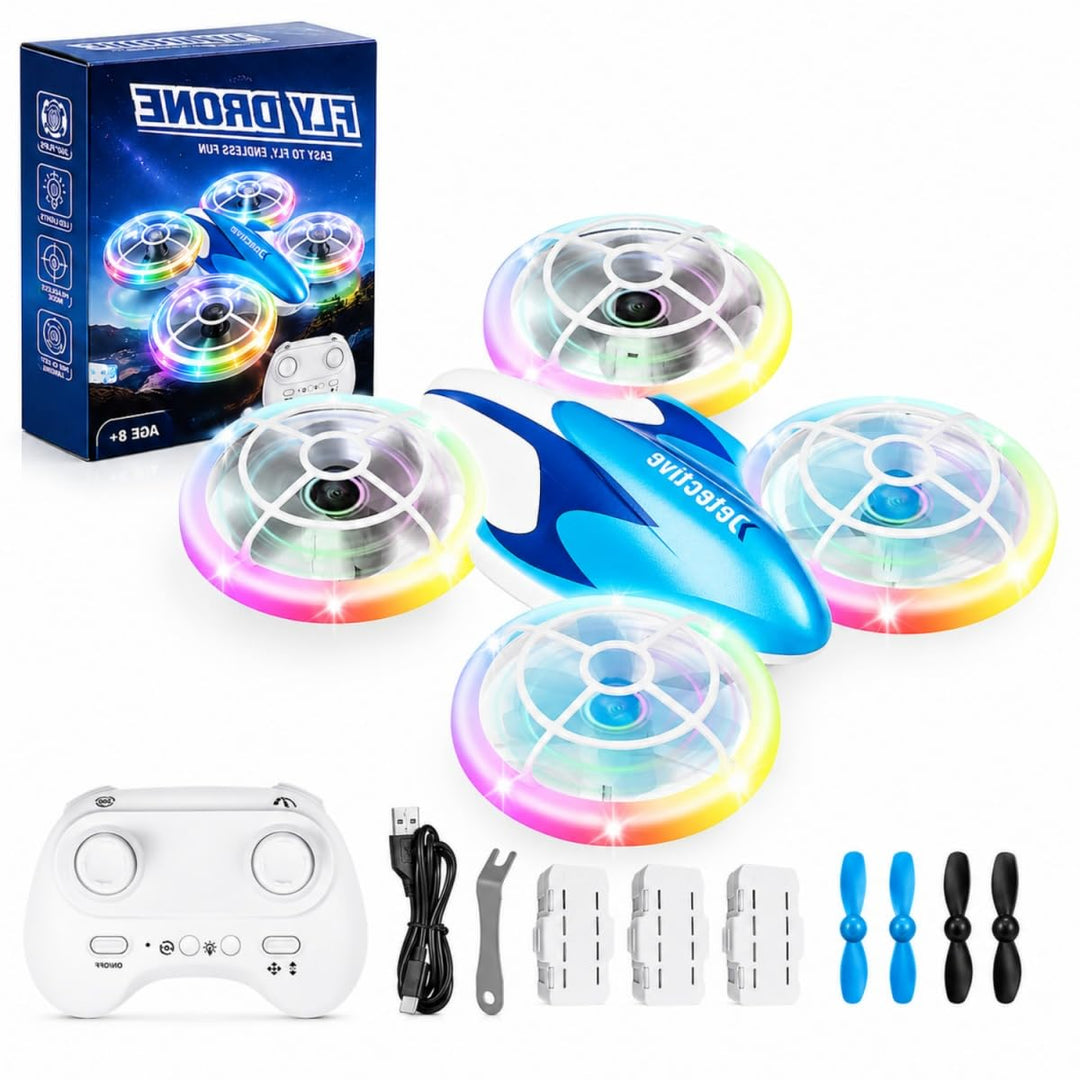 Skeufy Mini Drohne für Kinder, Kinder drohne Spielzeug ab 6+ Jahre, Drone Quadrocopter mit LED Licht
