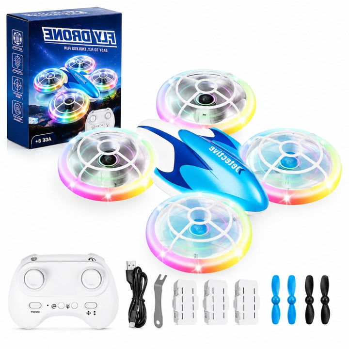 Skeufy Mini Drohne für Kinder, Kinder drohne Spielzeug ab 6+ Jahre, Drone Quadrocopter mit LED Licht