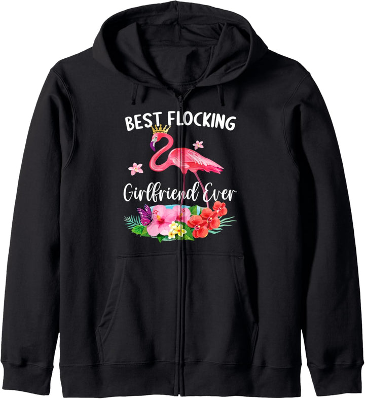 Lustige Beste Beflockung Freundin jemals Flamingo-Fan Kapuzenjacke