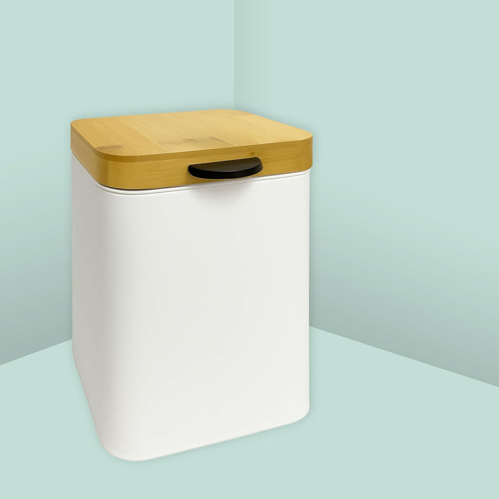 Relaxdays Kosmetikeimer Wandmontage, 3 l, Absenkautomatik, Inneneimer, Metall, eckiger Badezimmer Mü