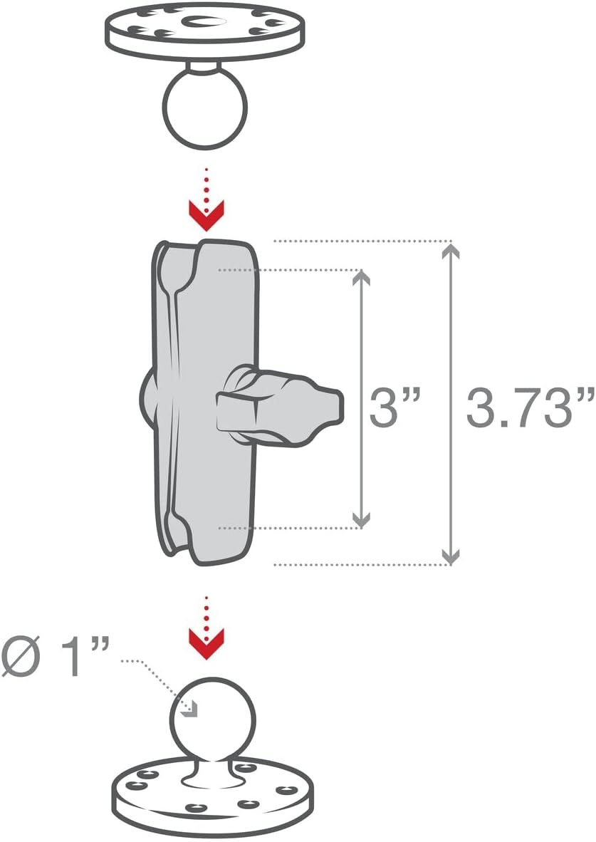 Rammount Powersports Double Socket Arm