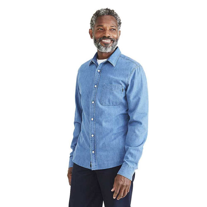 Dockers Herren Original Shirt Slim Hemd S Glory Light Indigo, S Glory Light Indigo