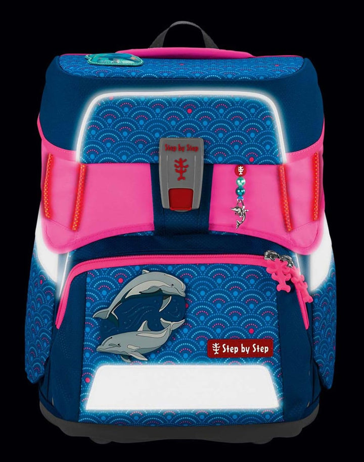 Step by Step LED Neon Pull-Over für Space; 2IN1 Plus, Cloud Schulranzen, Reflektorüberzug mit LED-Le