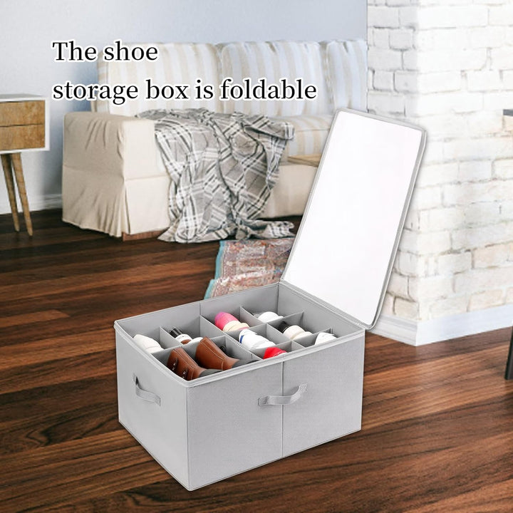 Aufbewahrungsbox für Schuhe, Schuh Aufbewahrungssysteme mit 12 Fächern, Schuhorganizer für Closet, m
