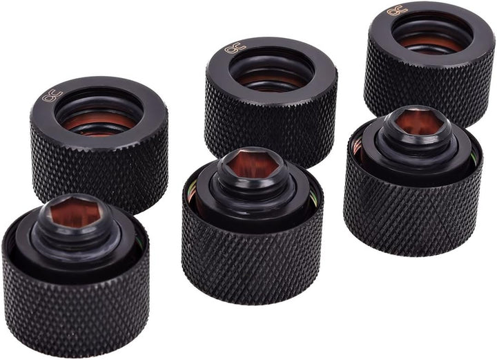 Alphacool 17385 HT 16mm HardTube Anschraubtülle G1/4 für Plexi- Messingrohre - Gerändelt - Dunkelsch