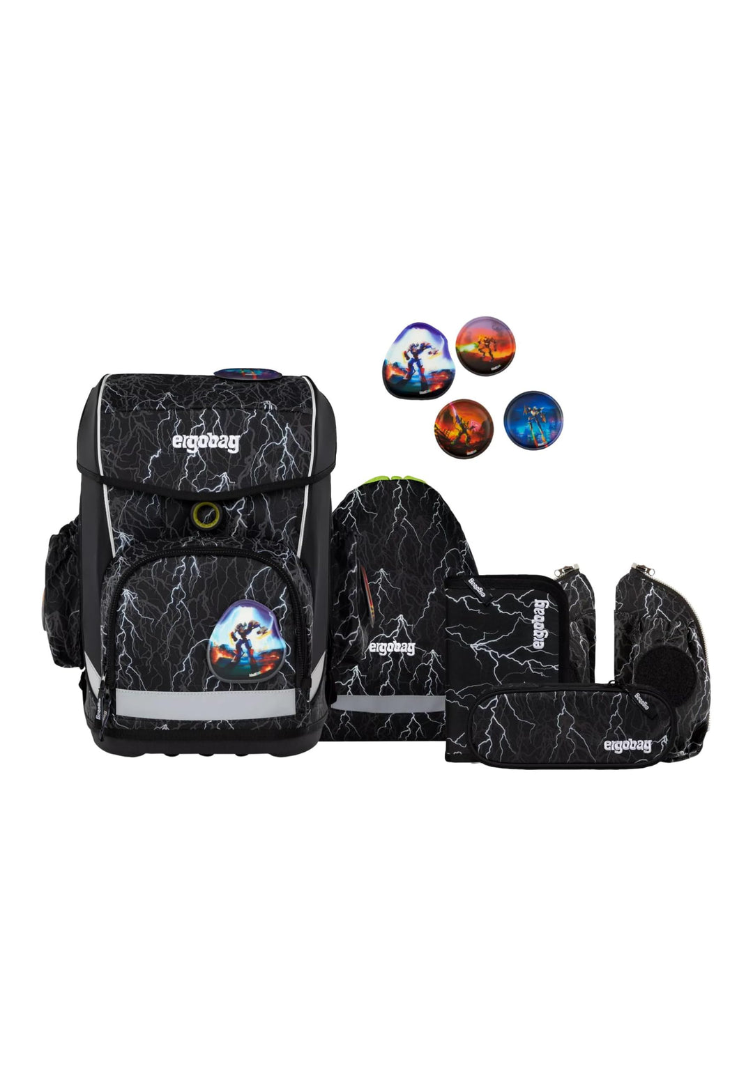 ergobag cubo Light Set ergonomischer Schulanzen, extra leicht, Set 6-teilig, 780 g Einheitsgrösse Su