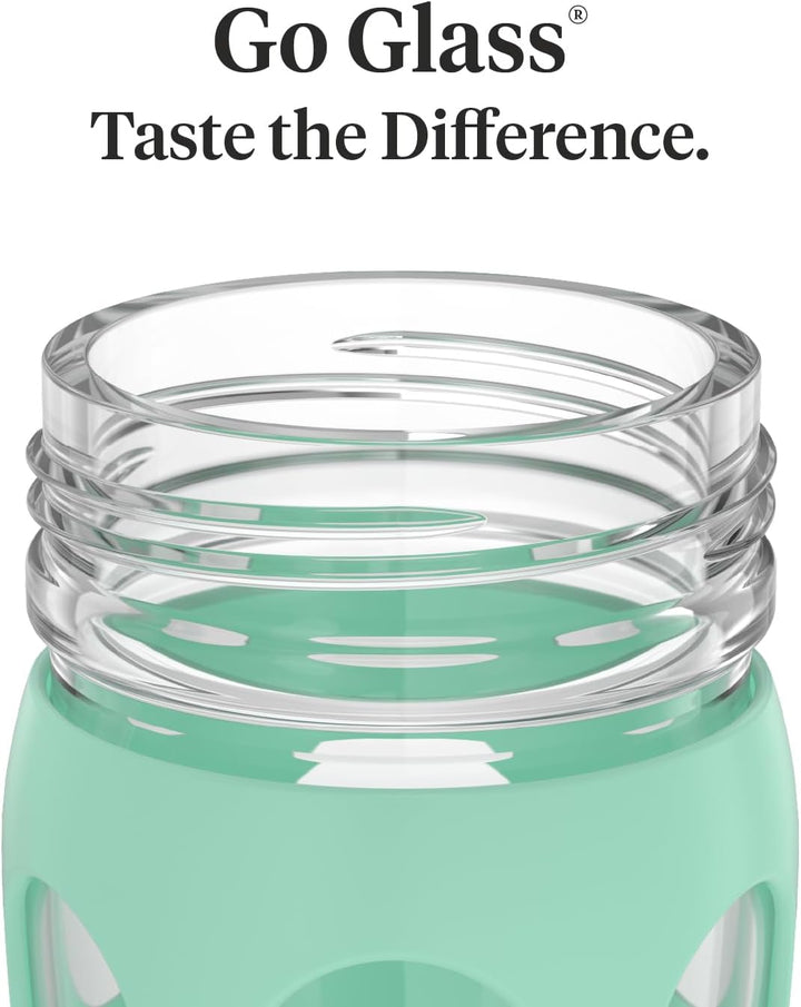 Lifefactory Active Flip Cap Glas-Wasserflasche, 625 ml, Minzgrün, 651 ml Mint