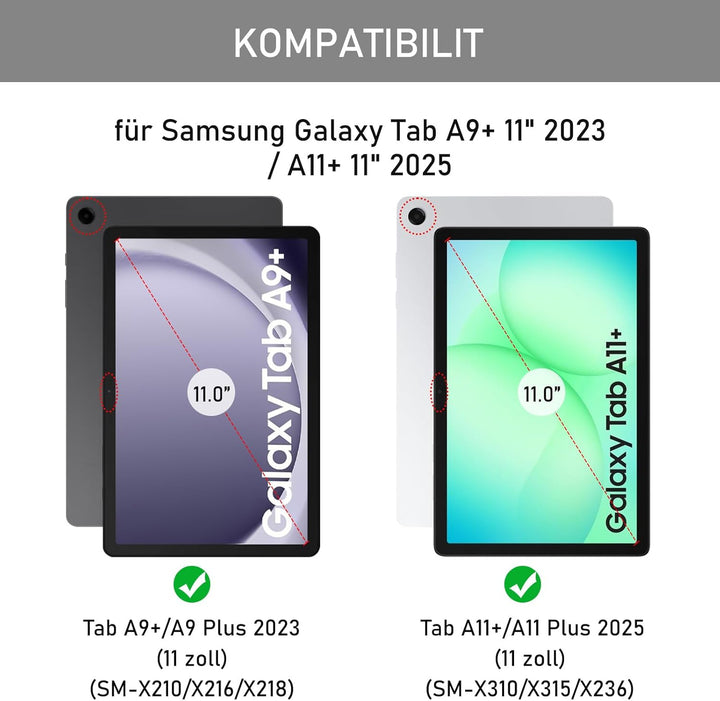 Tastatur Hülle für Samsung Galaxy Tab A11+, Galaxy Tab A9 Plus Hülle mit QWERTZ Deutsches Tastatur,