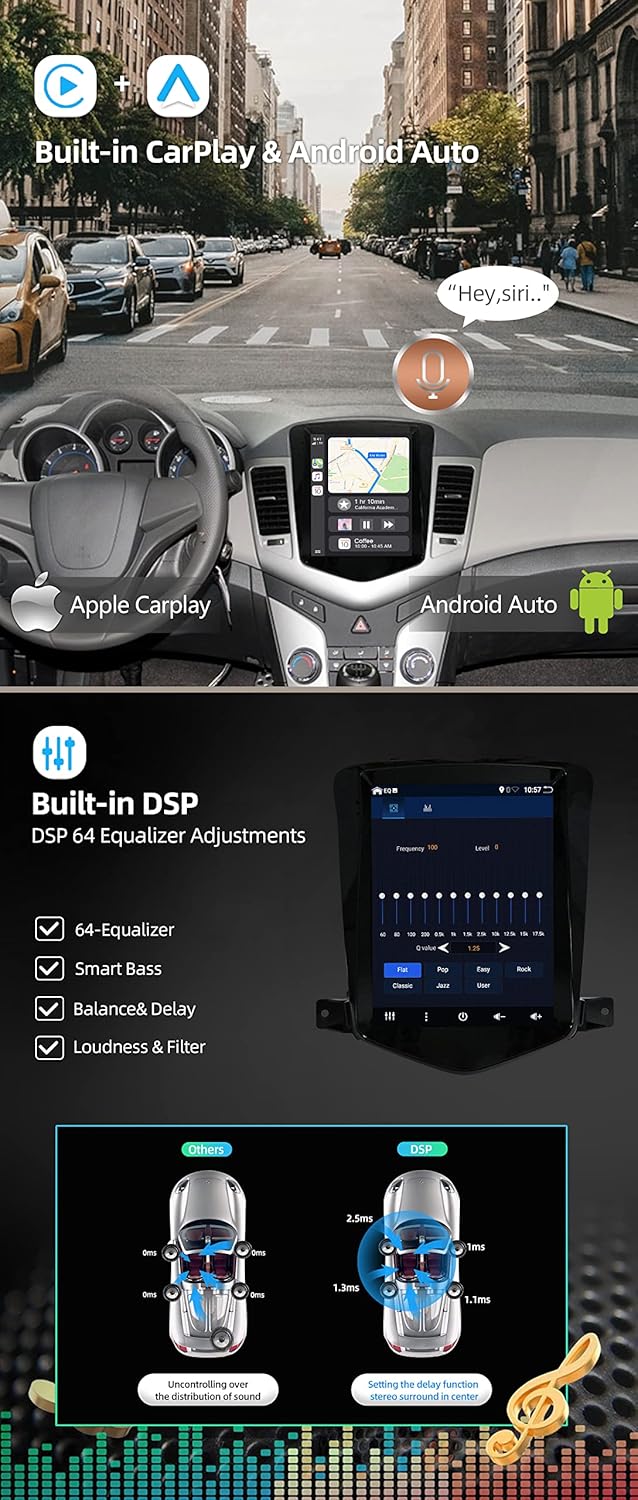 [6GB+128GB] Android 14 2 Din Autoradio für Chevrolet Cruze(2006-2015)-[Integriertes CarPlay/Android