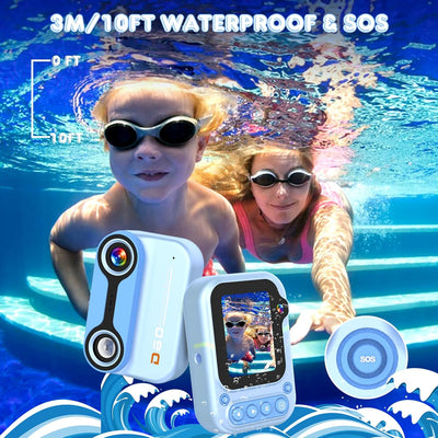 Unterwasserkamera Kinder Kamera Unterwasser Fotoapparat Wasserdicht Digitalkamera 12MP wasserdichte