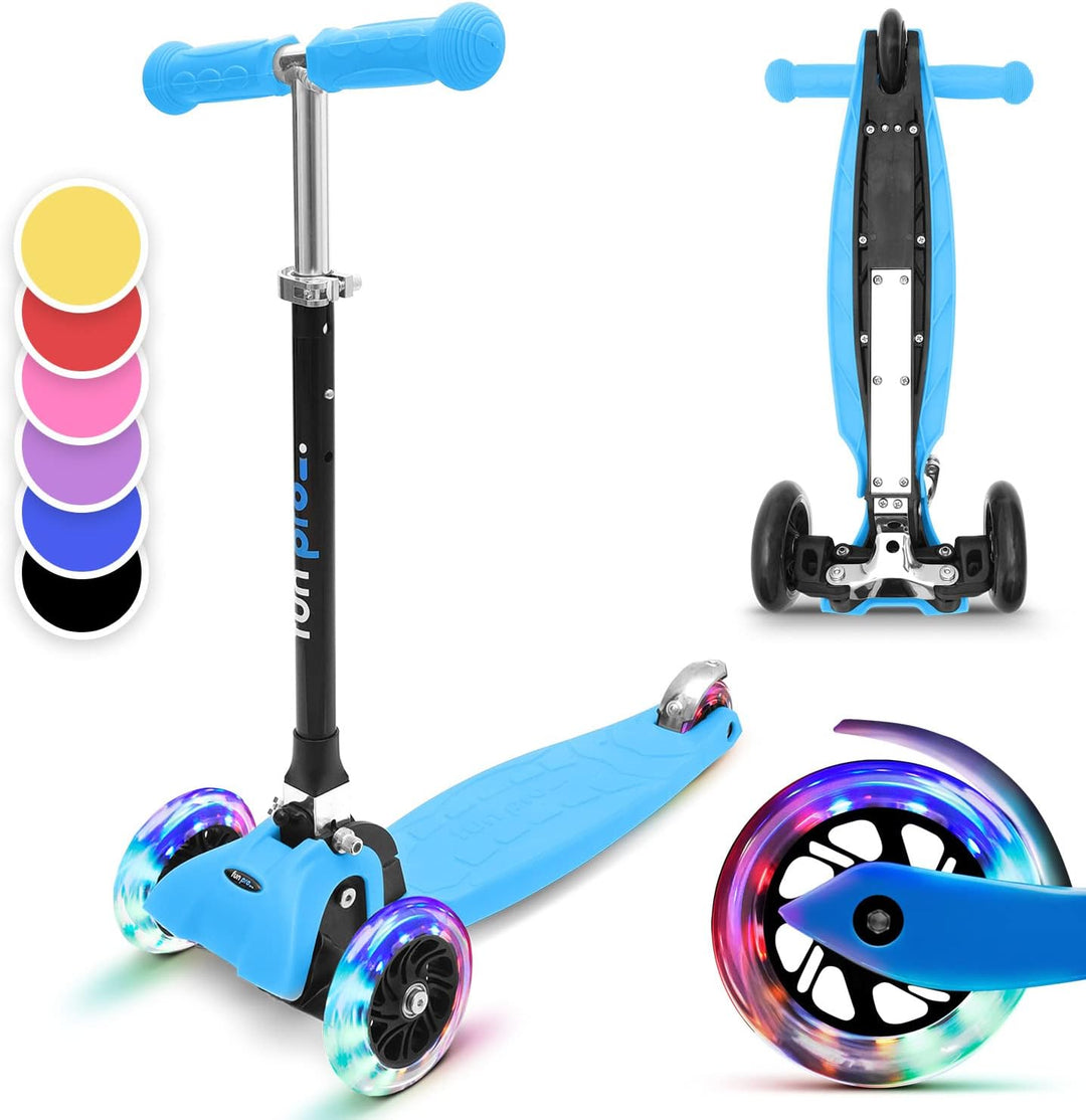 Fun Pro ONE Roller, der Sichere Premium Roller Kinder 3 Jahre, Vergleichstestsieger, LED Räder, falt