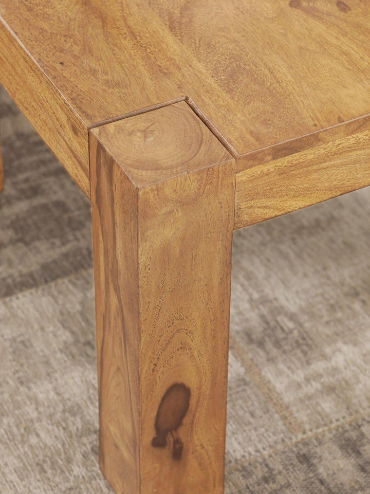 FineBuy Couchtisch Massivholz 60x60 cm · Quadratischer Wohnzimmertisch · Handgefertigt & Naturfarben