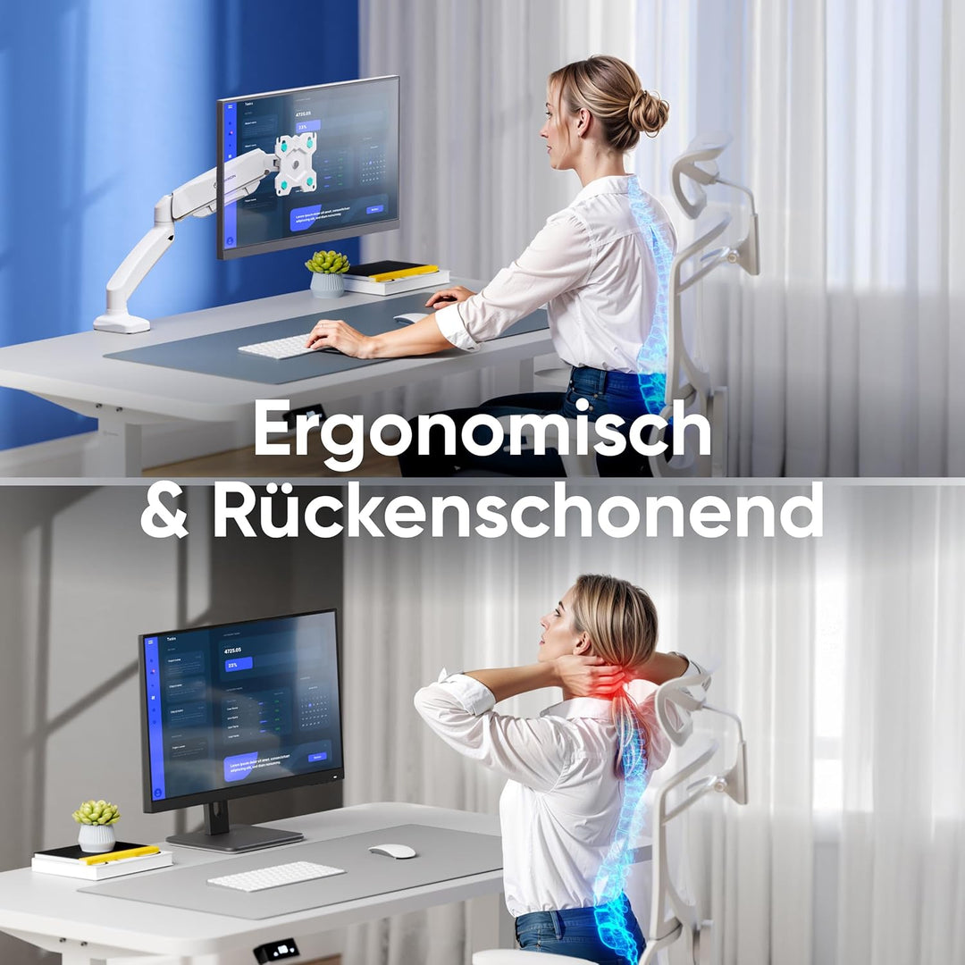 ONKRON Gaming Monitor Halterung 1 Monitor für 13" - 32" Bildschirme bis zu 8 kg - Ergonomische Bilds