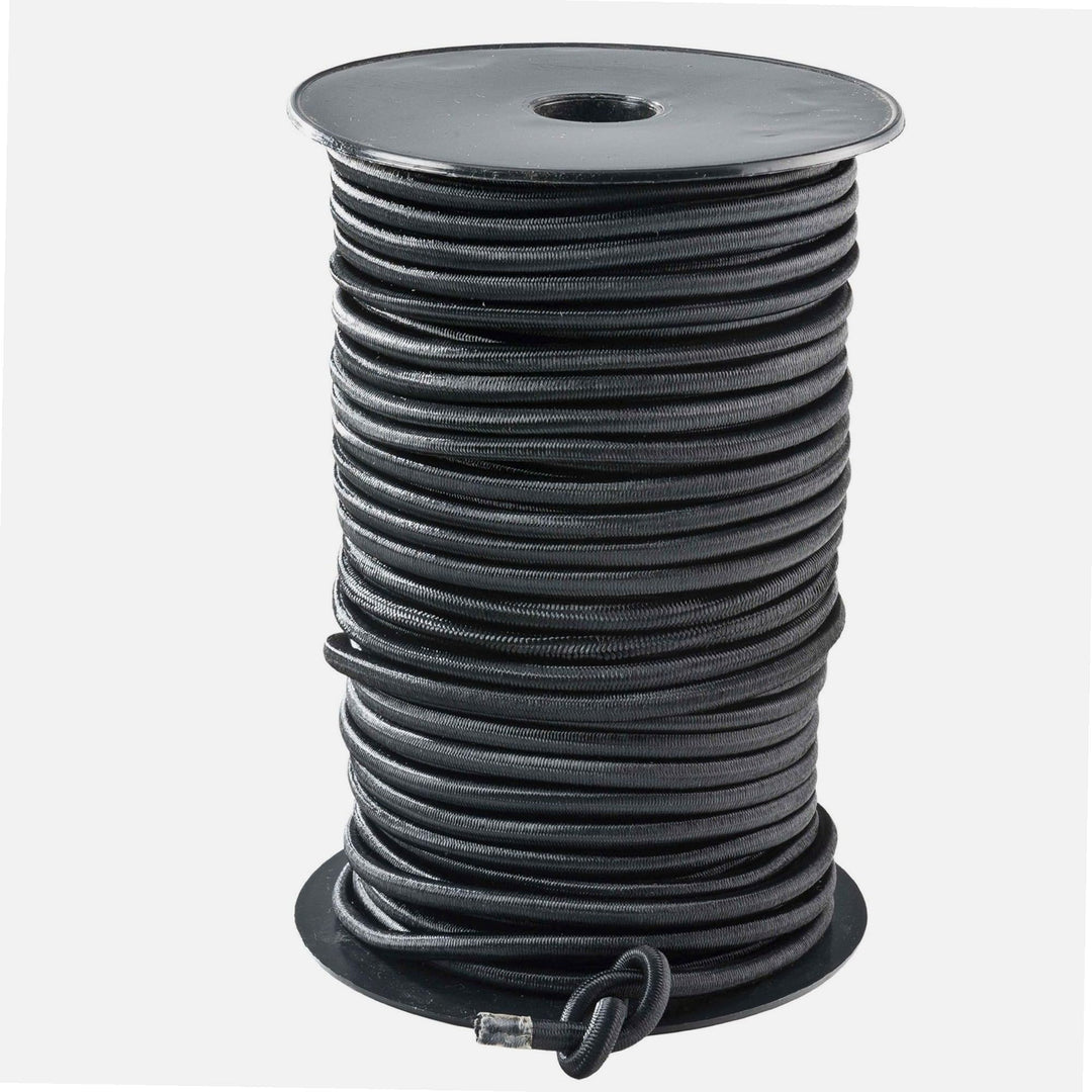 WERKA PRO Schwarzes elastisches Spannseil Verschiedene Längen 4 mm x 50 Meter auf Spule 4 mm x 50 Me